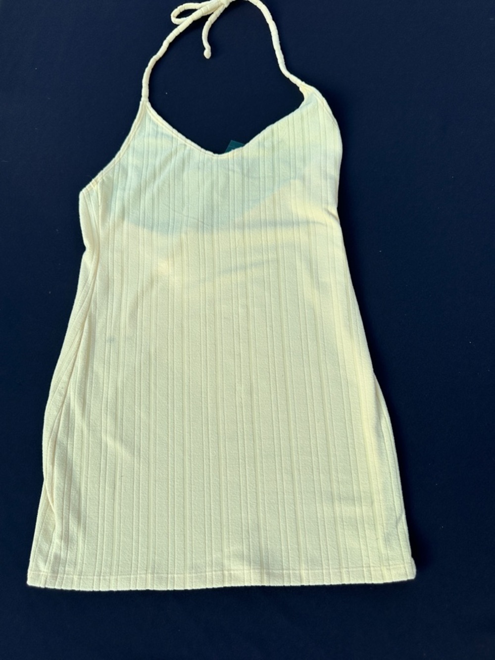 Wild Fable Ribbed Halter Mini Dress XS Yellow NWT Bodycon Cover Up